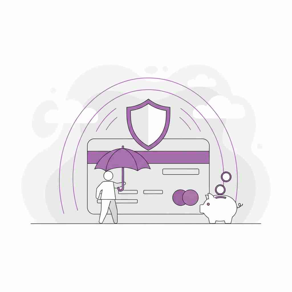 An image illustrating Erfahren Sie alles zur Ratenschutzversicherung bei Kreditkarten. Schützen Sie Ihre Finanzen oder zahlen Sie unnötige Kosten? Jetzt informieren!